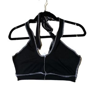 Bailey Rose Contrast Stick Black Halter Crop Top